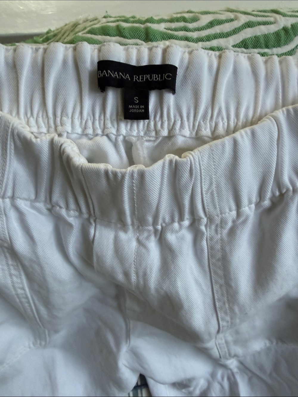 Banana Republic White Elastic Waist Trousers